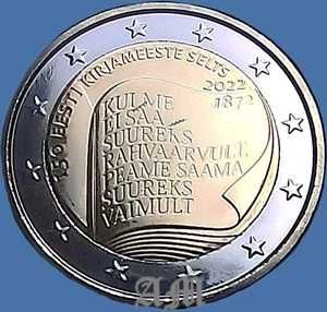 ESTÓNIA - 2€ Rolo de moedas Aniversário Sociedade Estónia de Literacia