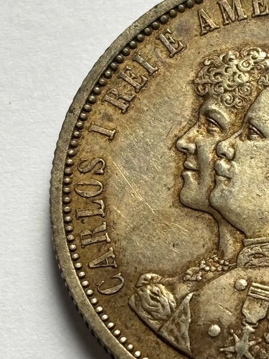 Portugal 1000 Reis 1898 Silver Coin - Vasco da Gama India Anniversary KM#539