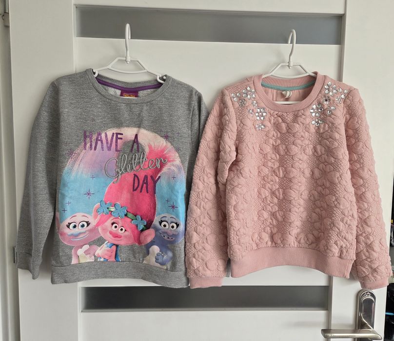 2 bluzy Trolle i DeFacto r.116-122cm 6-7lat