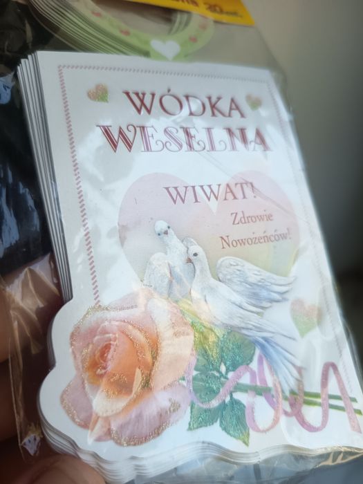 Etykiety na wódkę weselną naklejki nowe zestaw