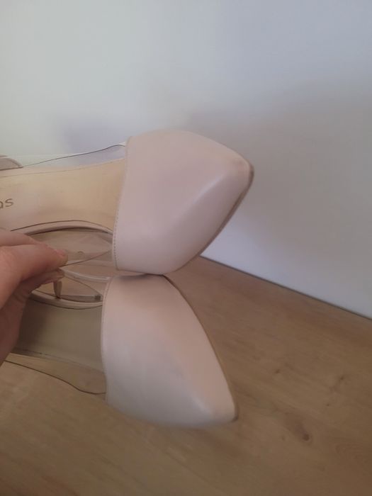 Czulenka szpilki Wojas nudę beige przezroczyste do biura 37