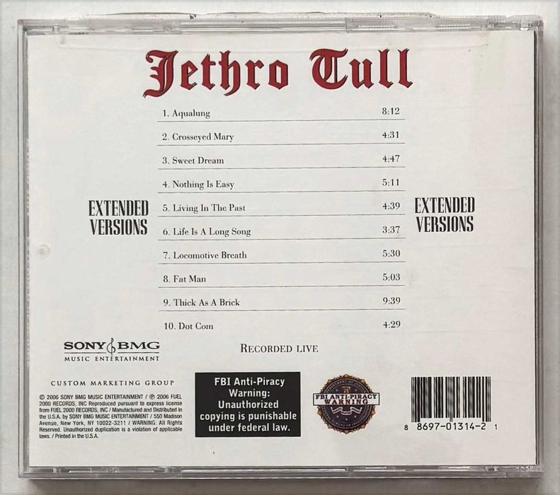 CD_Jethro Tull – Extended Versions. Muito estimado, como novo.