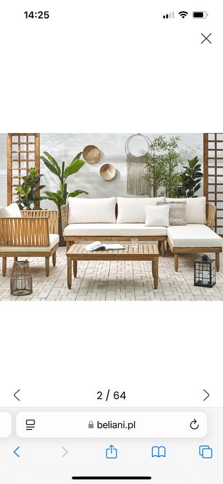 Zestaw mebli ogrodowych / balkonowych, narożnik