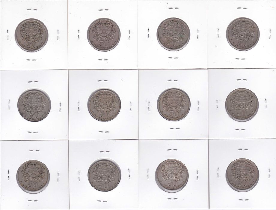 28 moedas de 50 Centavos anos 1927 a 1968