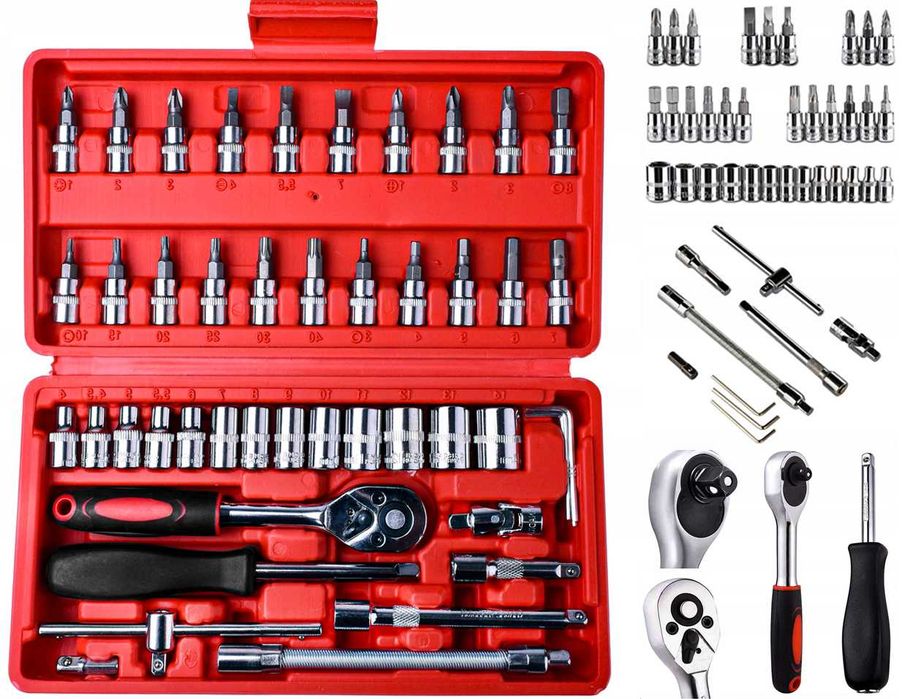 NARZĘDZIA 46 elementów bity torxy klucze