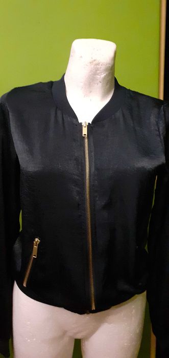 Kurtka bluza Bershka typu bomberka granatowa cienka