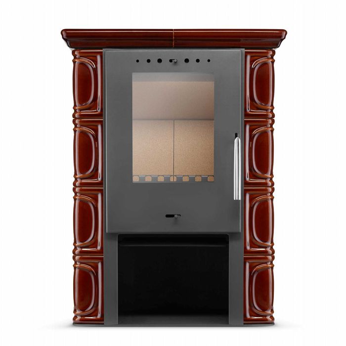 Piec kominek kaflowy ELDUR wkład kominkowy brązowy ECODESIGN 11kW