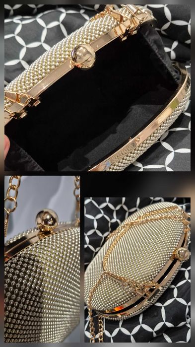 Złota Torebka Kopertówka - NOWA !!!