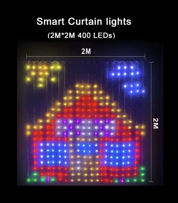 Гірлянда Штора з додатком SFK-07 2*2 APP Bluetooth USB