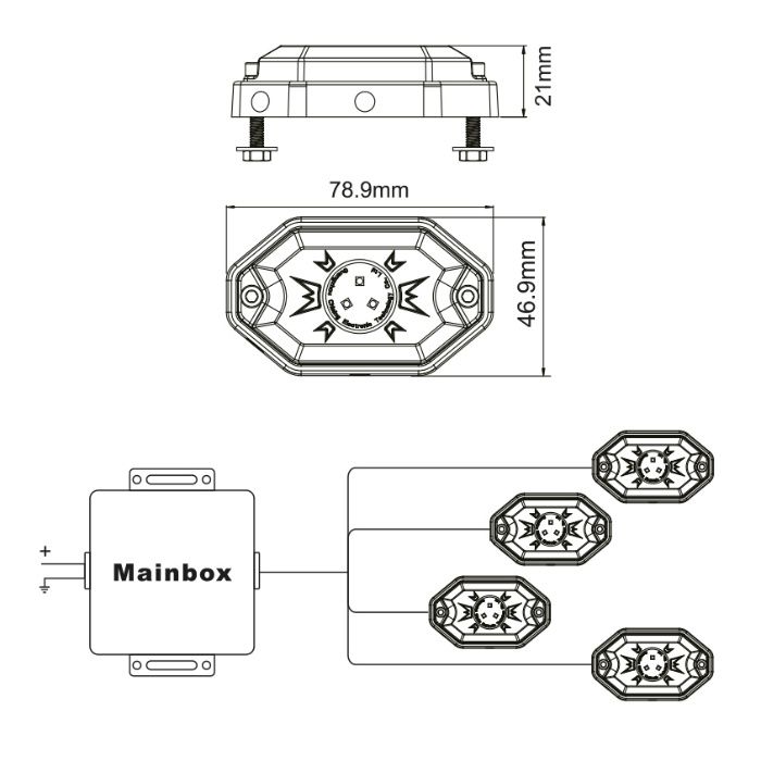kolorowe oświetlenie LED, sterowane bluetooth: quad, UTV, offroad