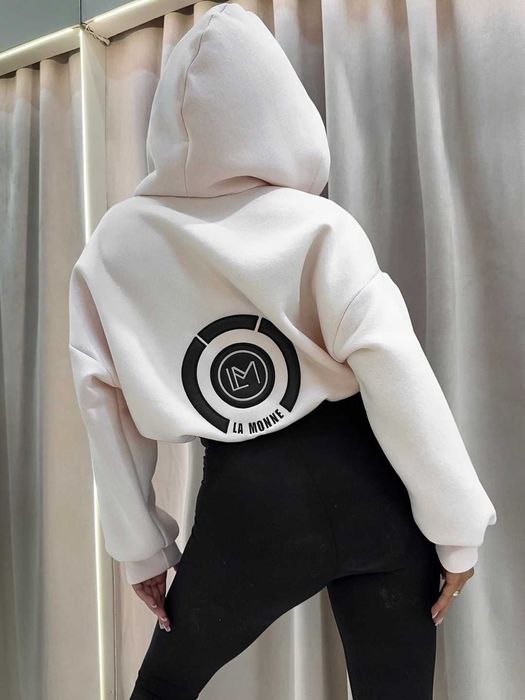 La monne bluza bella zip jasny puder