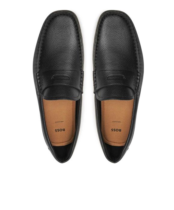 HUGO BOSS skórzane męskie mokasyny BLACK NOWE