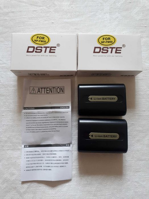 Дві акумуляторні батареіі DSTE NP-FM50 для камер Sony