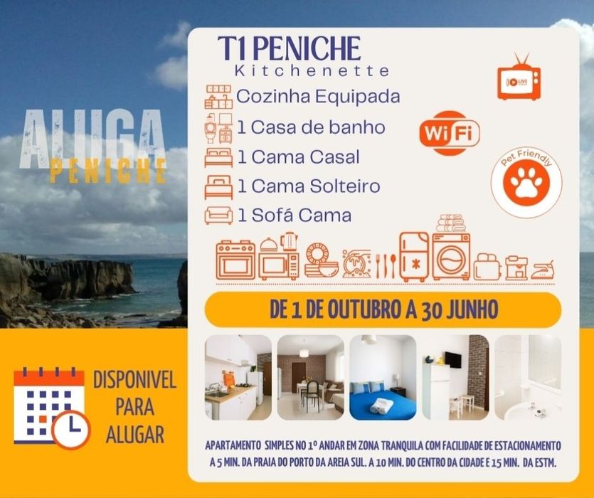 Aluga-se T1 Peniche (Outubro a Junho)