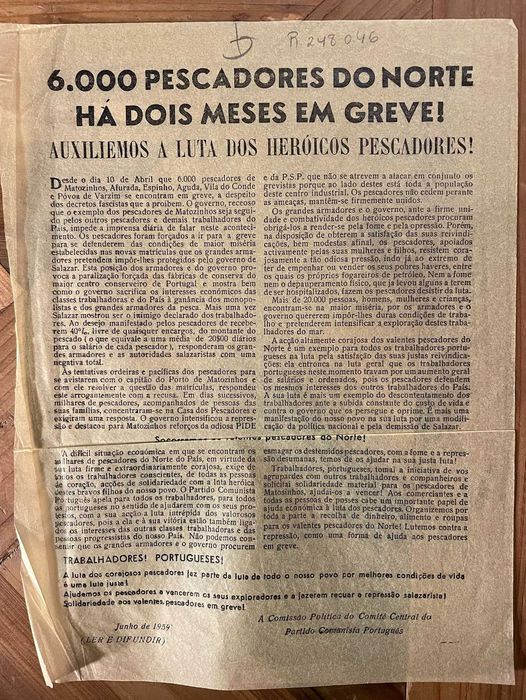2 Folhetos Clandestinos Propaganda PCP 1959 e 1960