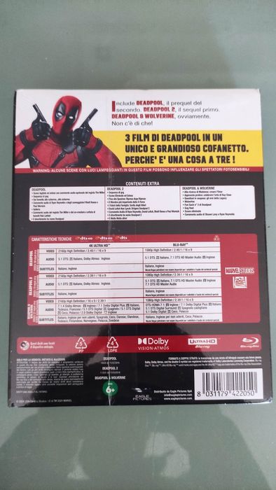 Deadpool 1, 2 e Deadpool & Wolverine 4k