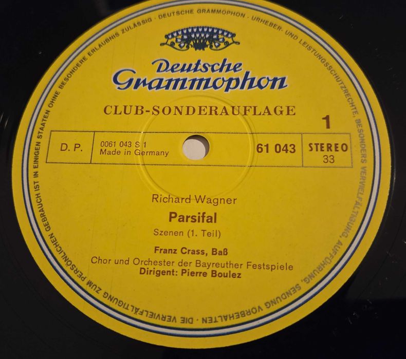 Winyl Richard Wagner Parsifal Pierre Boulez Deutsche Grammophon