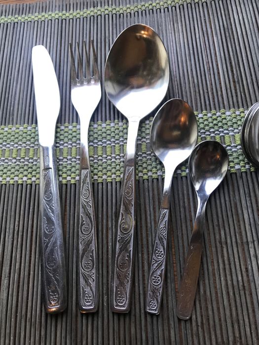 Набор Набір Столовый/приборы—Чеканка с Чернением—Вольнянск—СССР