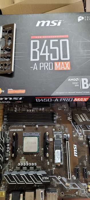 GAME комплект 6 ядер 12 потоків  AM4 AMD MSI B450-A PRO MAX + Ryzen 5 2600X 3.6GHz/16M + SSD M2 480GB 100%