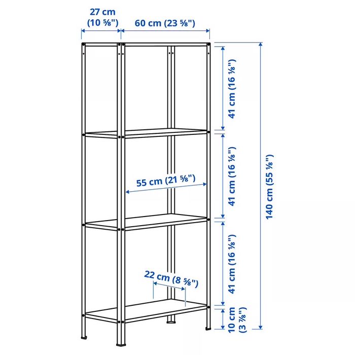Estante metálica HILLYS IKEA como nova