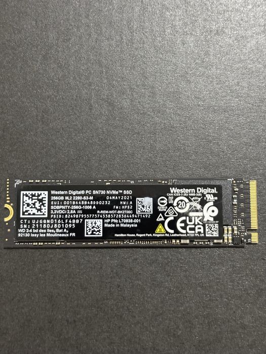 Швидкі NVMe SSD Western Digital SN730 5 штук / SN810 256GB M.2 PCIe 1 штука — 6 шт.