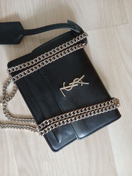 YSL Saint Laurent Sunset mała czarna torebka