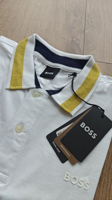 Koszulka polo polówka męska nowa biała Hugo Boss S M