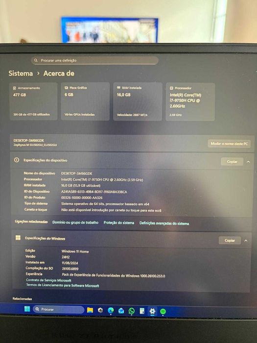 Asus Portátil Gaming - Rog Zephyrus M