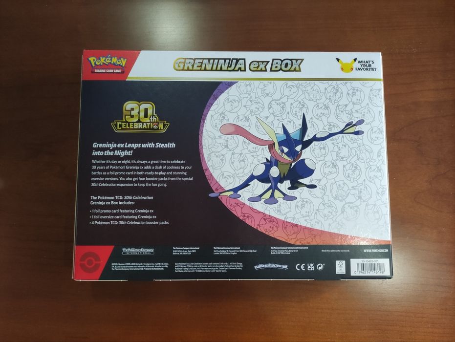 Pokémon TCG - 30th Celebrations Greninja ex Box.