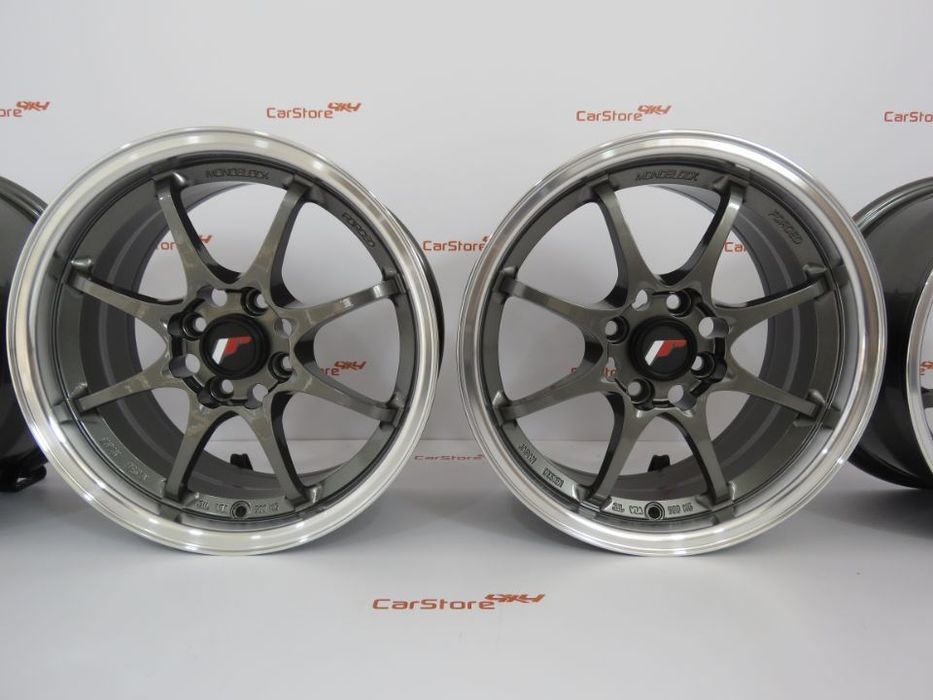 Jantes Japan Racing JR5 15x7 ET35 4x100 Gun Metal w/Machined Lip