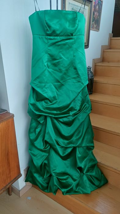 Vestido comprido verde Mocho Heredia T42 Espanha