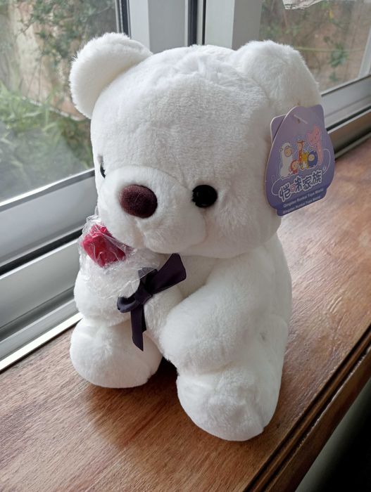 Ursinho de peluche com rosa