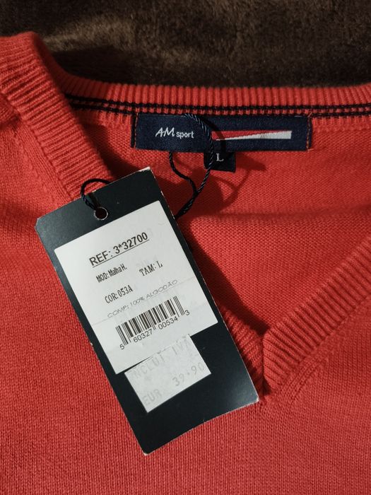 Polo vermelho/salmão da AM sport