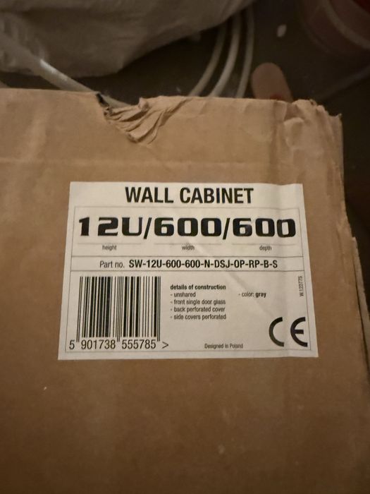 Szafa Rack Nowa typ: SW-12U-600-600-N-DSJ-OP-RP-B-S