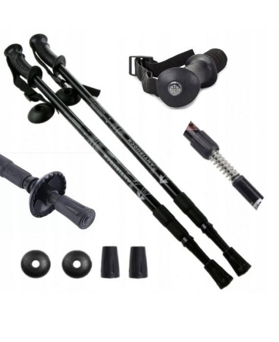 KIJE Kijki NORDIC WALKING trekingowe Aluminium TELESKOPOWE 4 kolory No