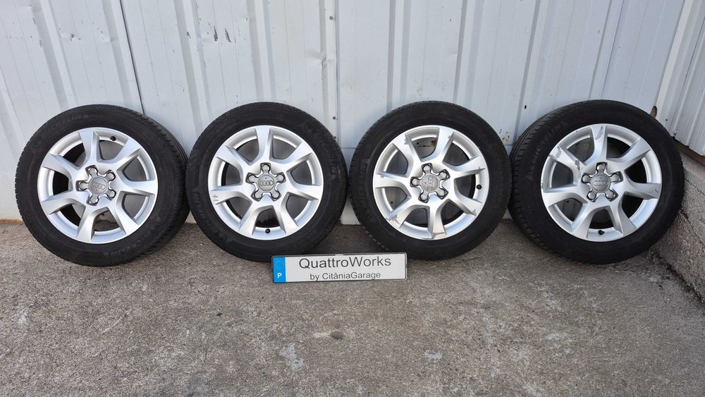 4 Jantes Originais Audi 16 Polegadas 5x112 ET42 7Jx16 + pneus 205/55 R16 Michelin meio piso