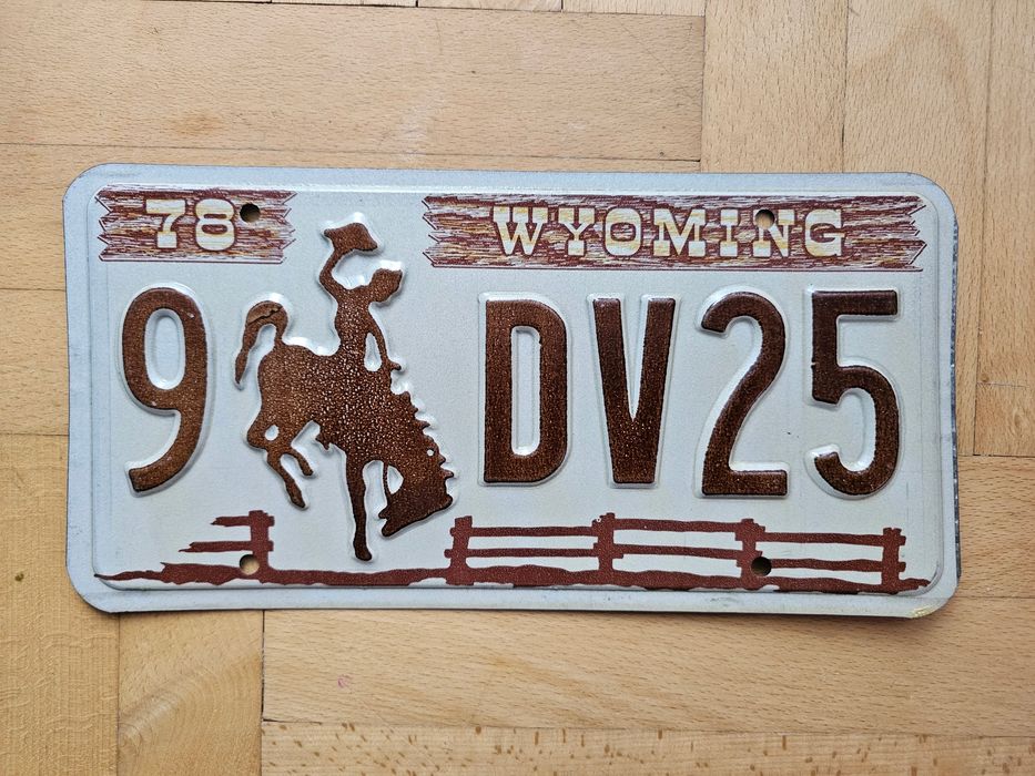 Tablica Wyoming USA 1978