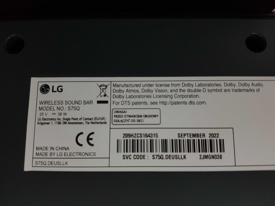 Soundbar LG barra de som subwoofer coluna Dolby Atmos NOVA