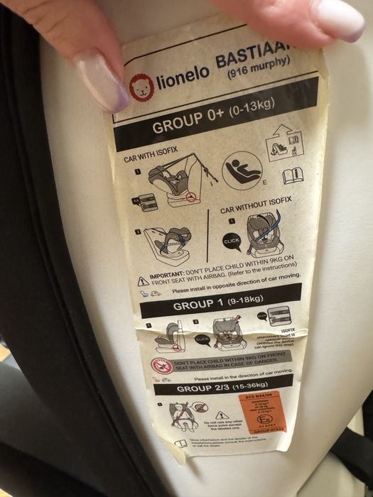 Автокрісло; автокресло Lionelo Bastiaan 0-36 кг