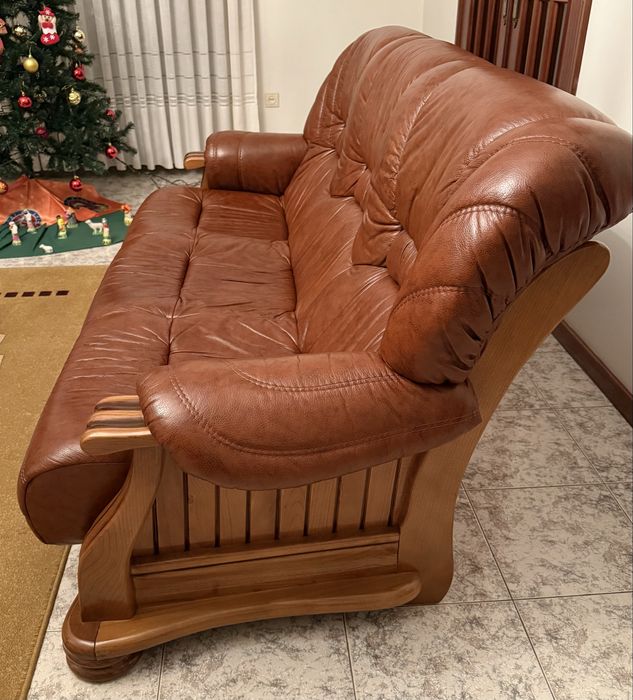 Sofa Rustico em Pele Genuína