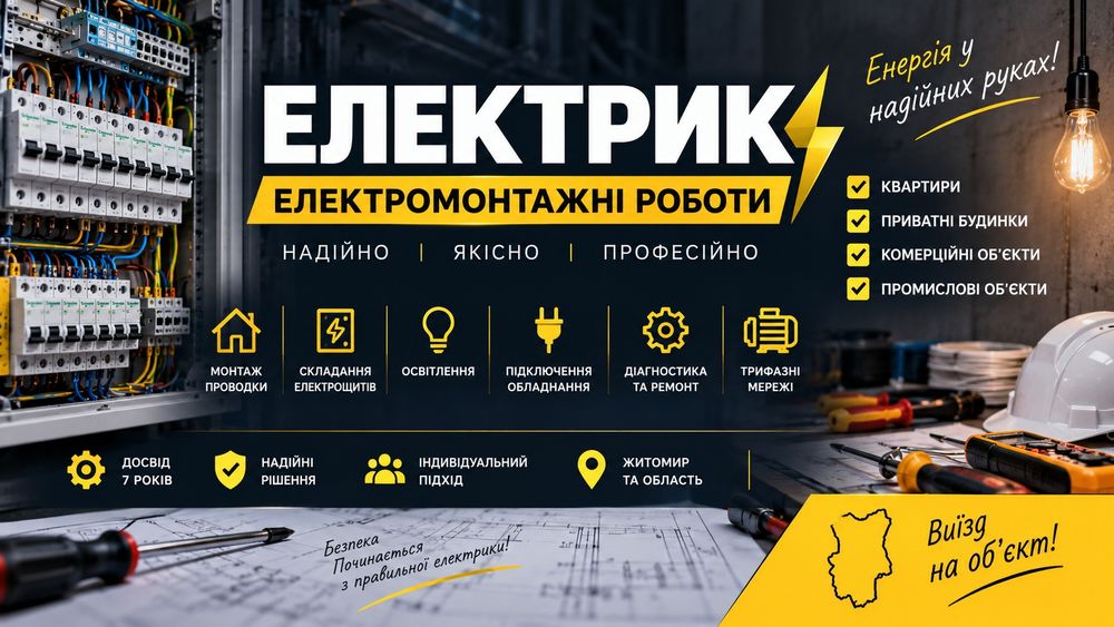 Електрик / Електромонтаж / Автоматика - Житомир
