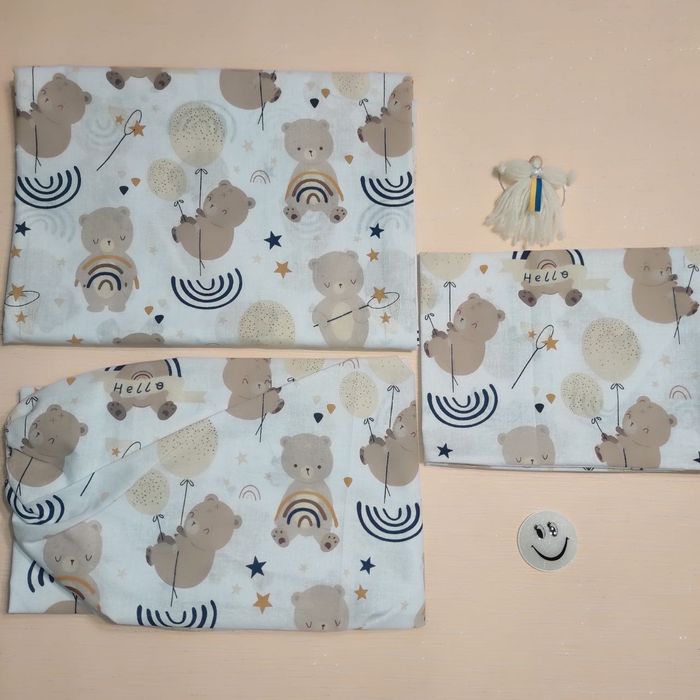 Детское постельное белье 3в1- простынь , пододеяльник ,наволочка