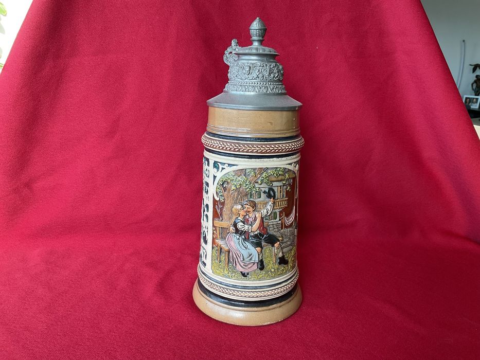 Kufel ceramiczny sygnowany ok. 1900 r  + gratisy