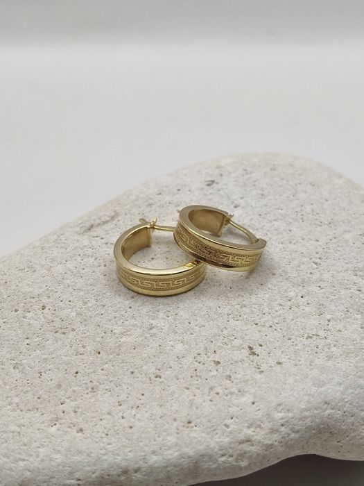 Złote Kolczyki Wzór Grecki Pr.585 Nowe Zapraszamy