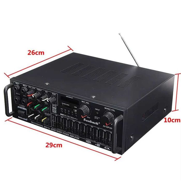 Amplificador de Áudio HiFi Bluetooth 5.0 de 200W, 2 Canais 12V/220V