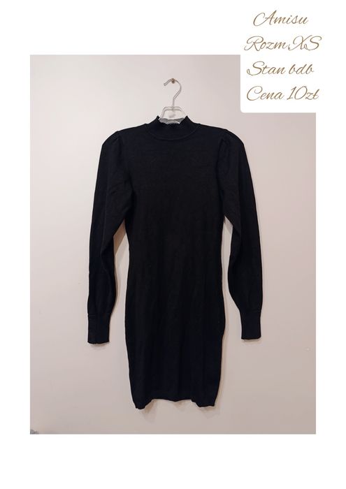 Sukienka sweterkowa Amisu czarna rozmiar XS