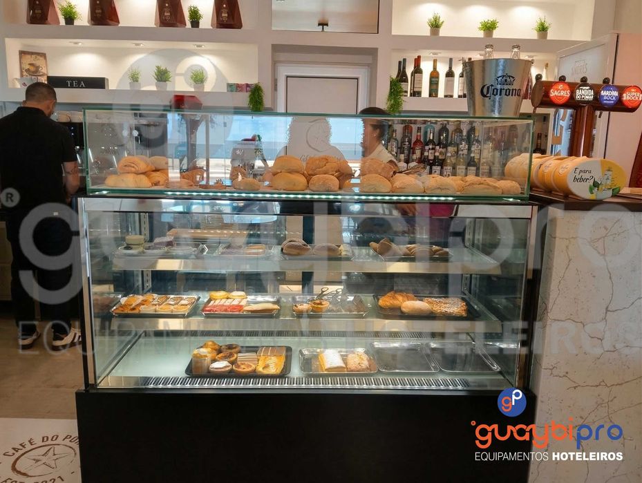 Vitrine Refrigerada Panorâmica Pastelaria/Café - Nova | 90 a 180cm
