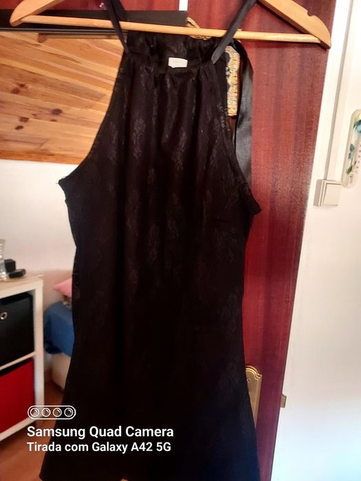 Top  Ana Sousa preto cerimonia em otimo estado