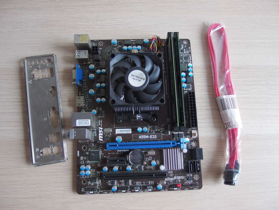 MSI A55M-E33 micro ATX płyta główna procesor AMD A4-6300 8GB RAM HDMI