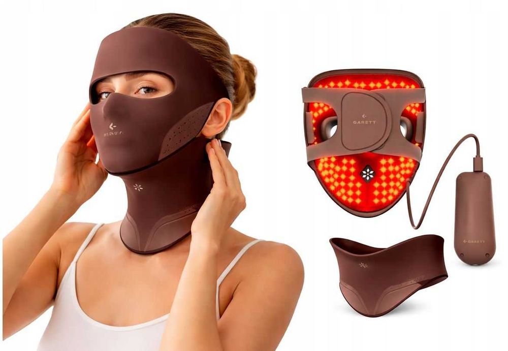 Maska LED do twarzy i szyi Garett Beauty Skin Ritual Face&Neck brązowy